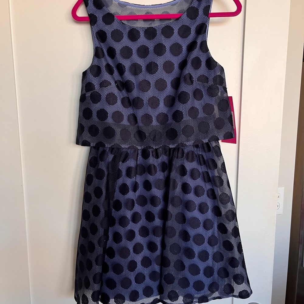 Betsy Johnson Navy Polka Dot Dress